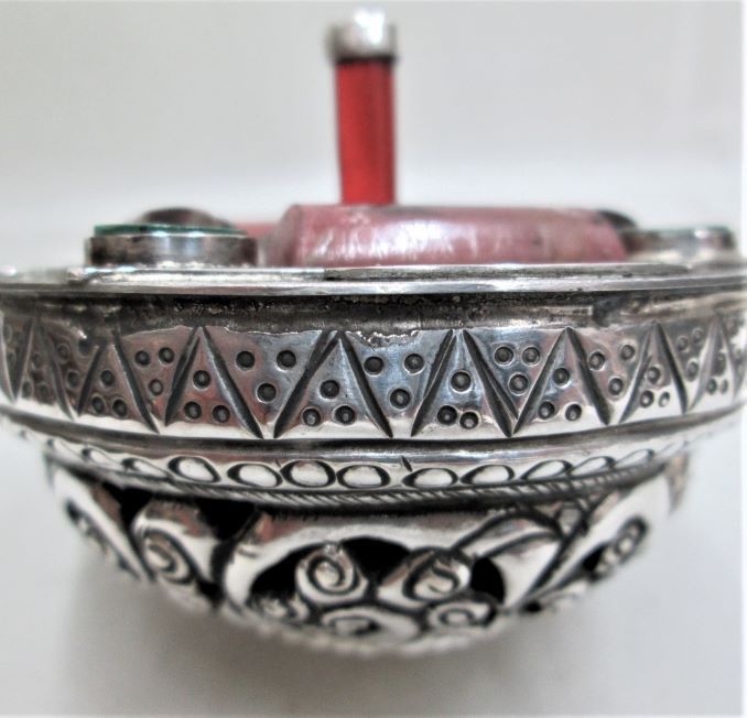 Chanukah Dreidel Silver Hammered - Image 5