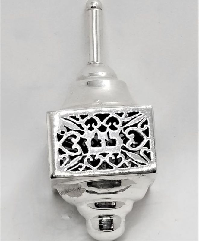 Chanukah Hanukah Dreidel Cut Out Square Sterling Silver dreidel. Smooth silver designed Dimension 3 cm X 3 cm X 4.5 cm approximately.