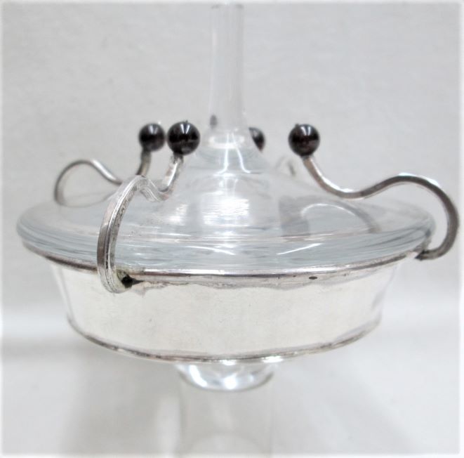 Hanukah Dreidel Sevivon Glass sterling silver contemporary style handmade with 4 Garnet stones & glasses made by S. Ghatan (Katan).