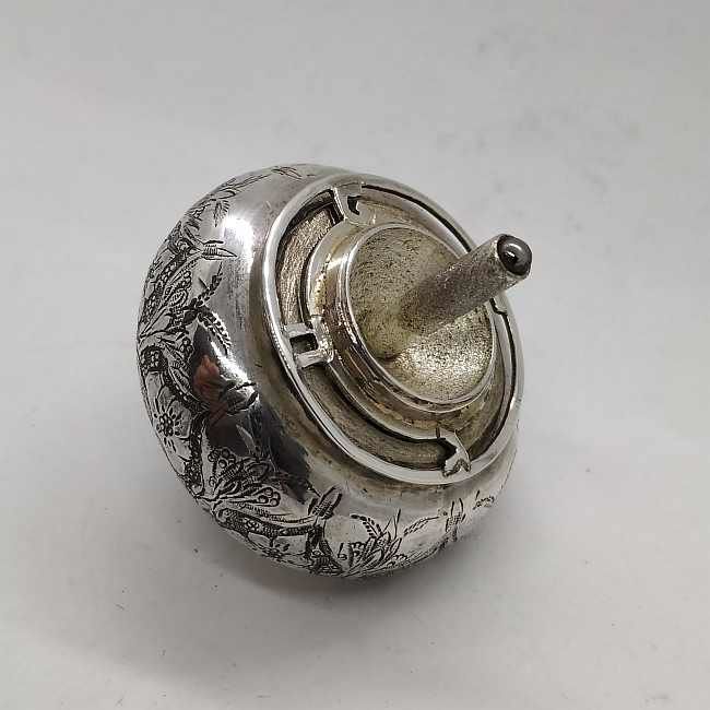 Hanukah Dreidel Silver Hammered - Image 12