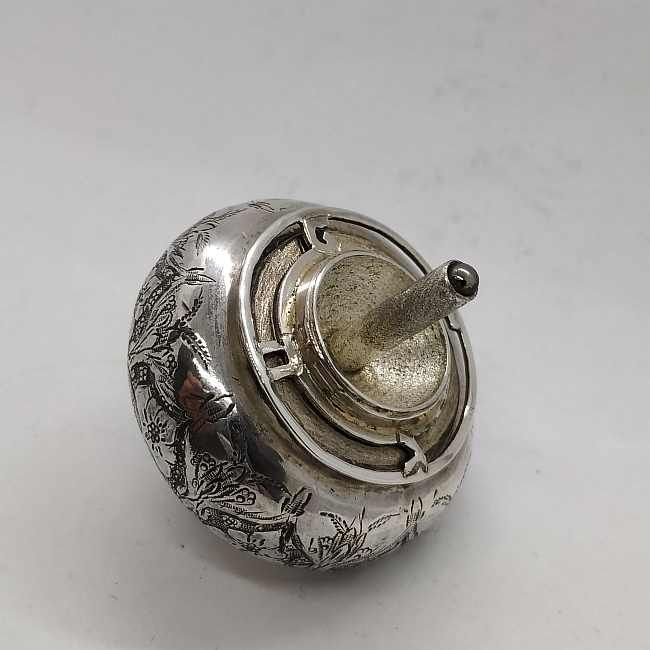 Hanukah Dreidel Silver Hammered - Image 13