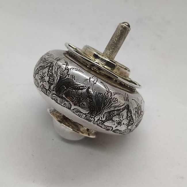 Hanukah Dreidel Silver Hammered - Image 14