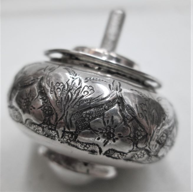 Hanukah Dreidel Silver Hammered - Image 5