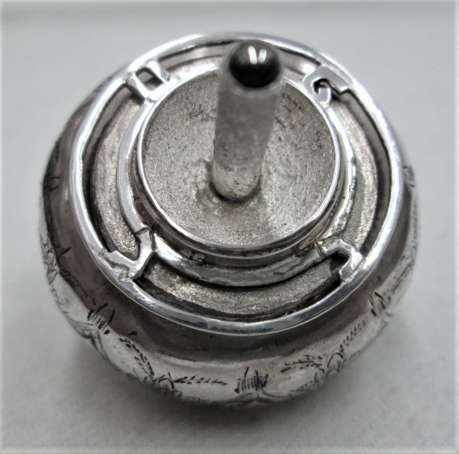 Hanukah Dreidel Silver Hammered - Image 6