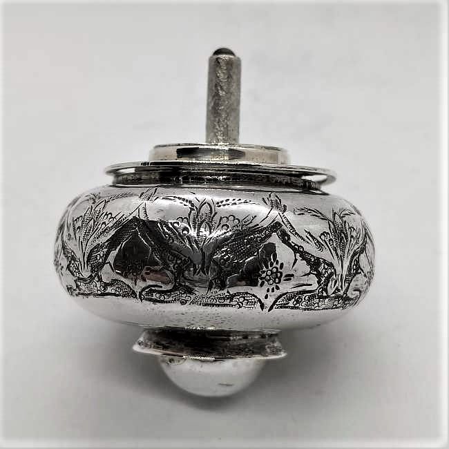Hanukah Dreidel Silver Hammered - Image 9