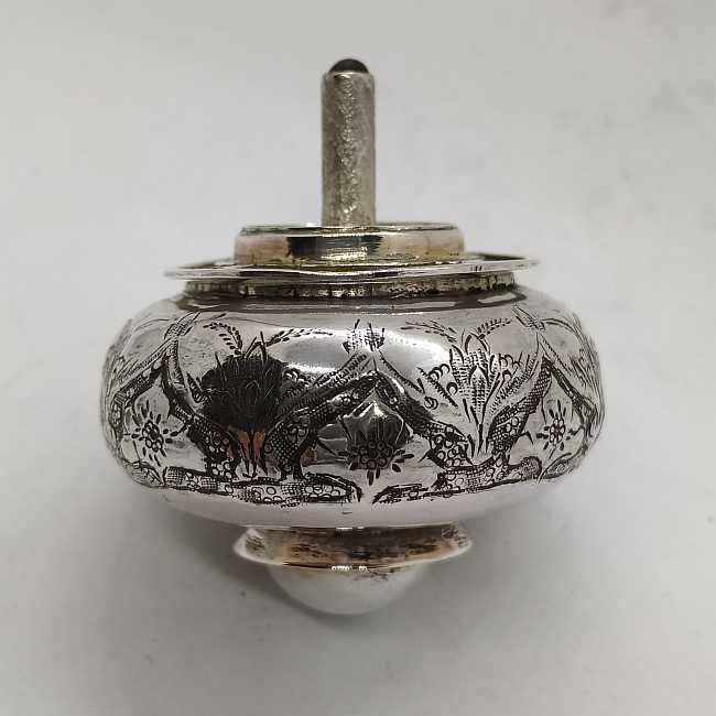 Hanukah Dreidel Silver Hammered - Image 10