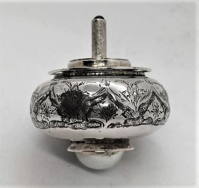 Hanukah Dreidel Silver Hammered - Image 11