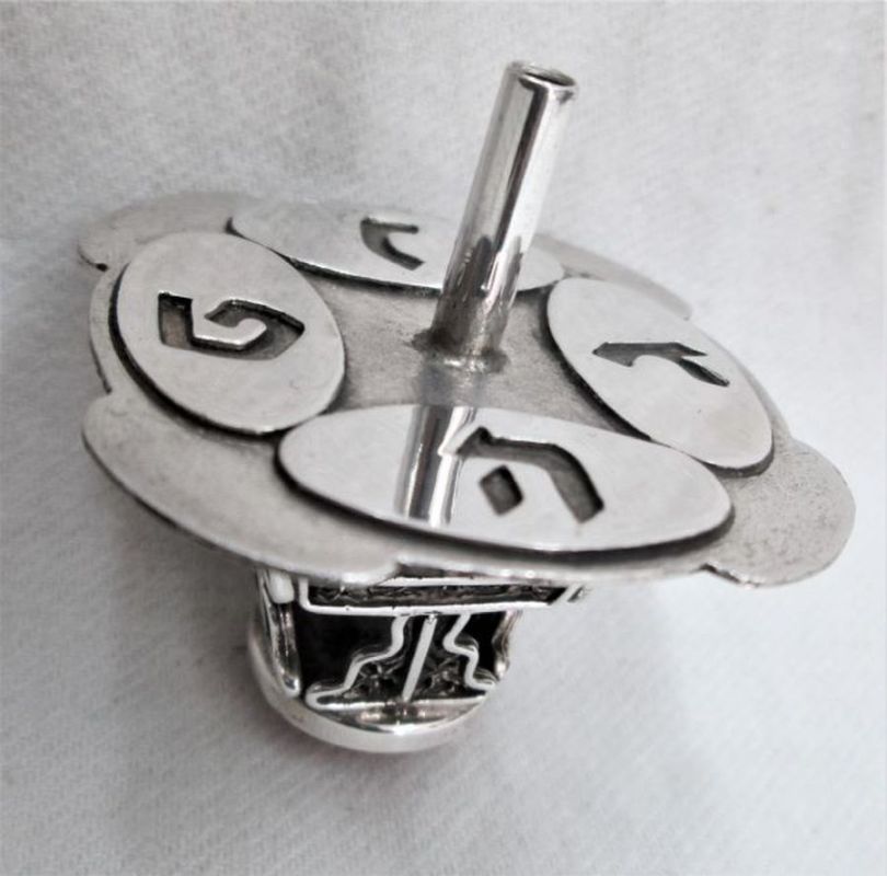 Dreidel Silver Menorah Filigree - Image 6