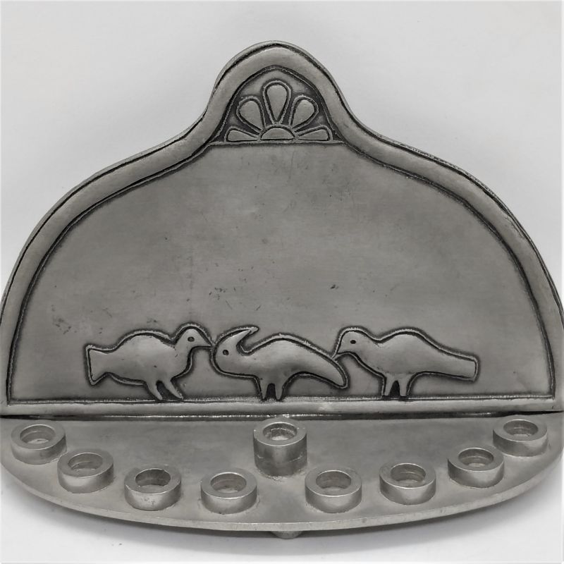 Menorah Pewter Three Doves - Image 3