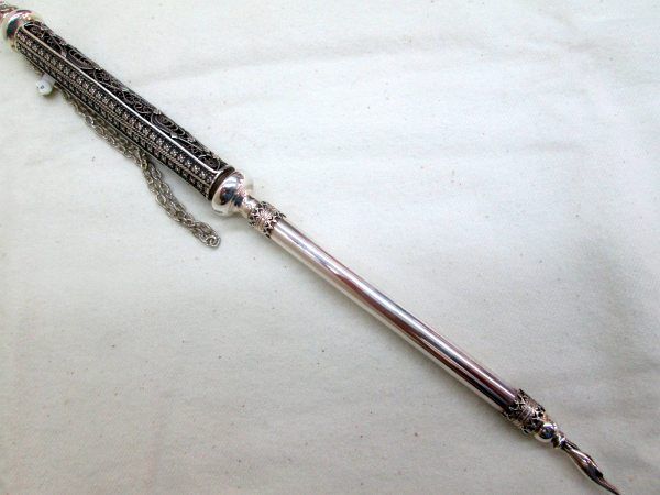 Original handmade Sterling silver Torah Yad pointer. Torah Yad pointer prevents damaging the hand written Holy Torah scroll.