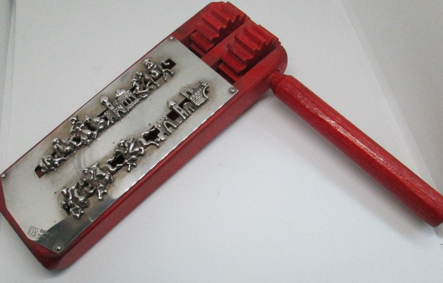 Purim Grogger Wood Silver - Image 6