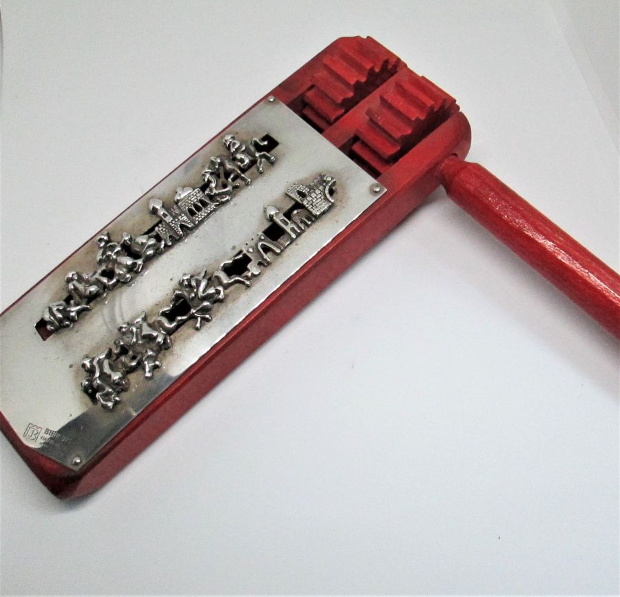 Purim Grogger Wood Silver - Image 5
