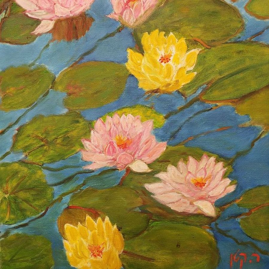 Yellow Flowers Oil Painting - Image 3