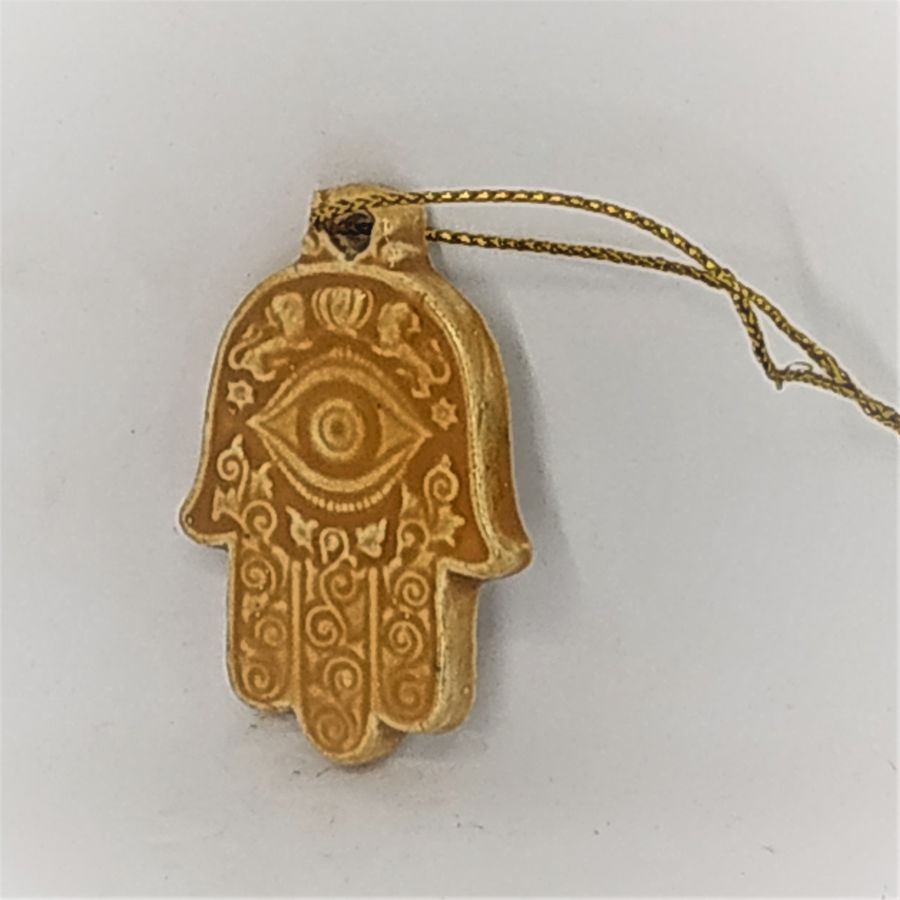 Ceramic tile Yellow Hamsa - Image 3
