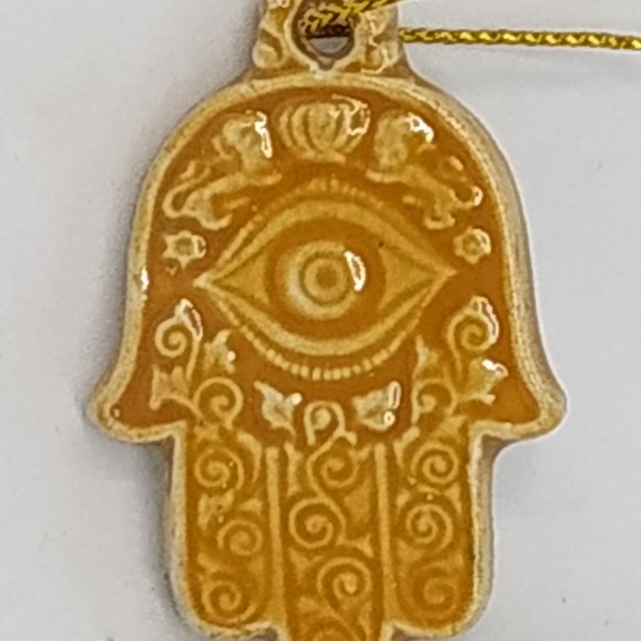 Ceramic tile Yellow Hamsa - Image 4