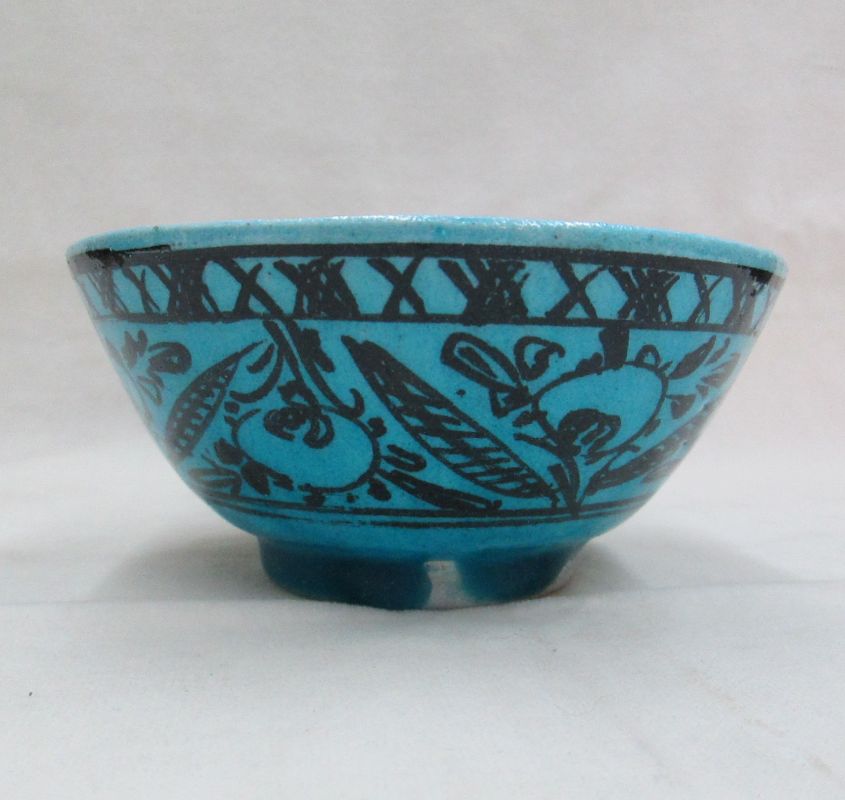 Glazed Ceramic Blue Bowl - Image 4