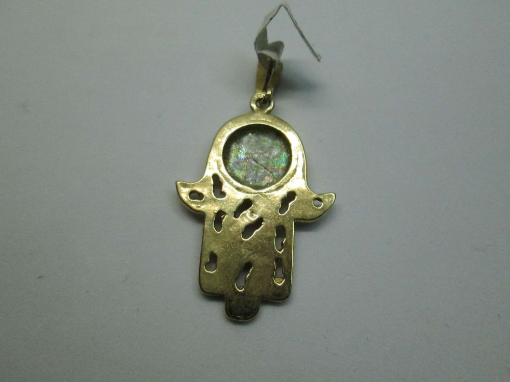 Chamsa Pendant Roman Glass - Image 3