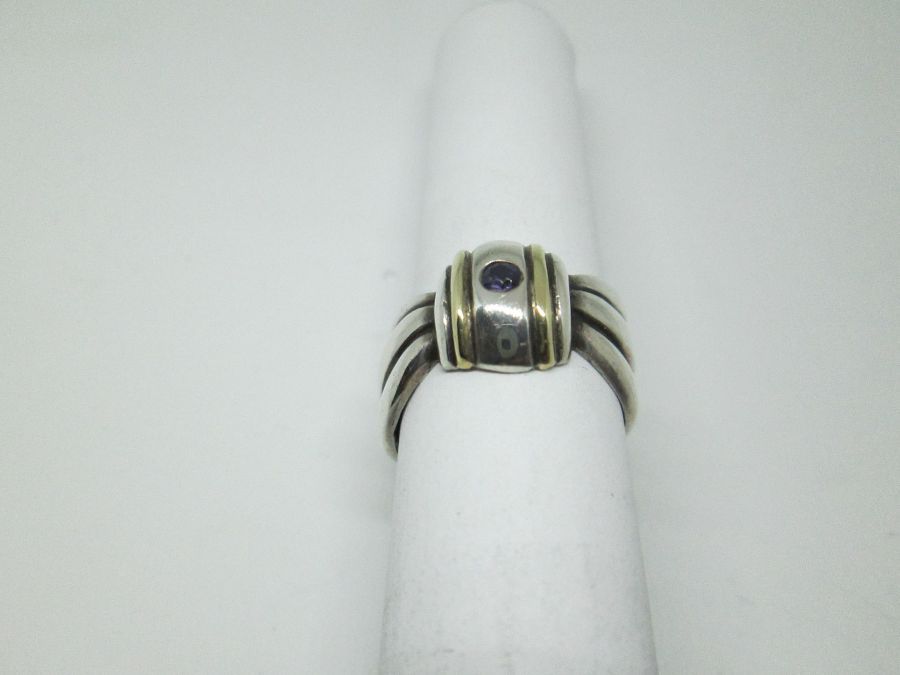 Amethyst Gold Silver Ring - Image 3