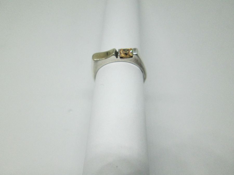 Gold Topaz Silver Ring - Image 3