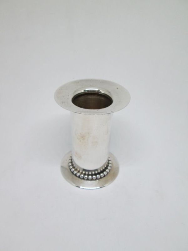 Handmade sterling silver Havdalah candle holder Bier with silver pearl beads made by Bier. Dimension diameter 5 cm X 6.9 cm approximately.