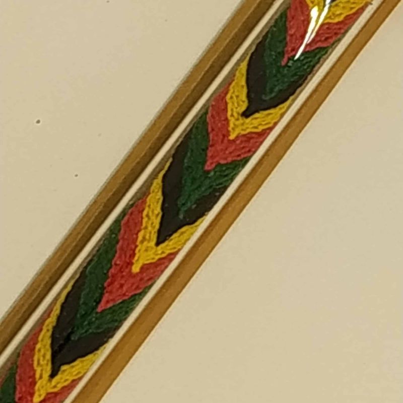 Mezuzah Wood Ethiopian Embroidery Green - Image 5