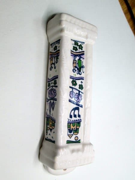 White glazed ceramic Mezuzah - Image 2