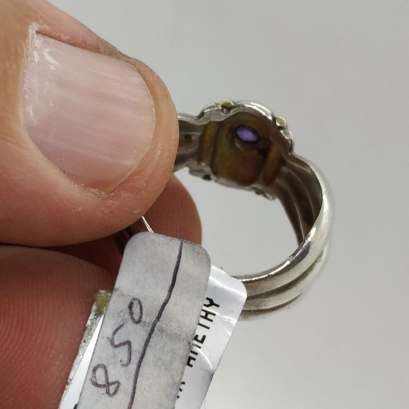 Amethyst Gold Silver Ring - Image 6