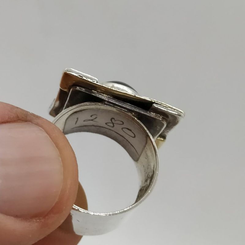 Silver Gold Garnet Ring - Image 8