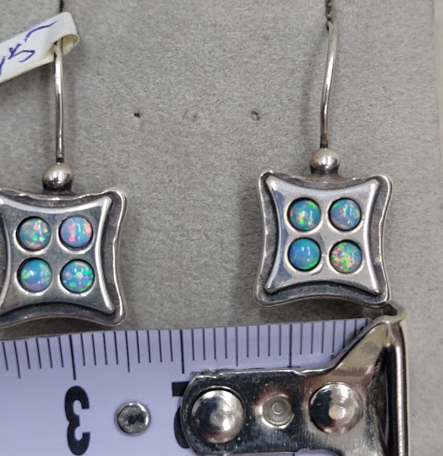 Silver earrings four Opal* - Image 5