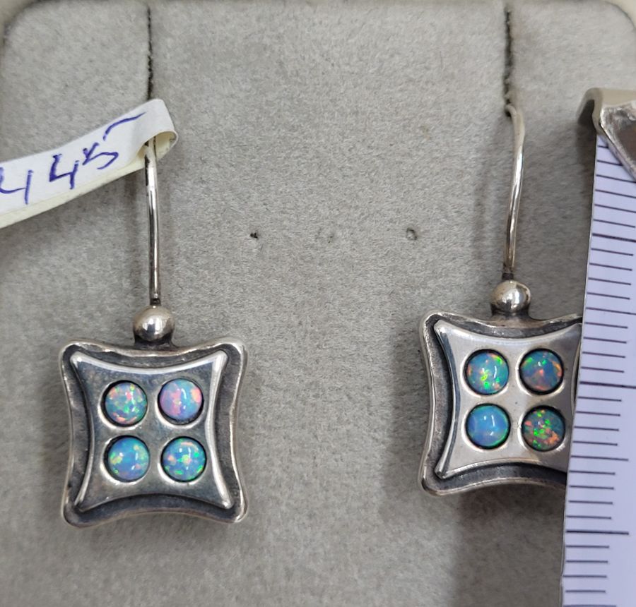 Silver earrings four Opal* - Image 6