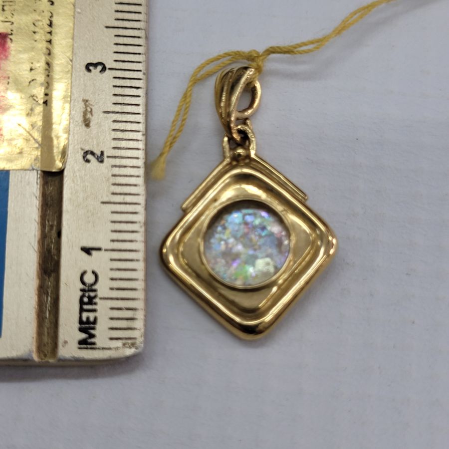 Gold Pendant Roman Square - Image 3