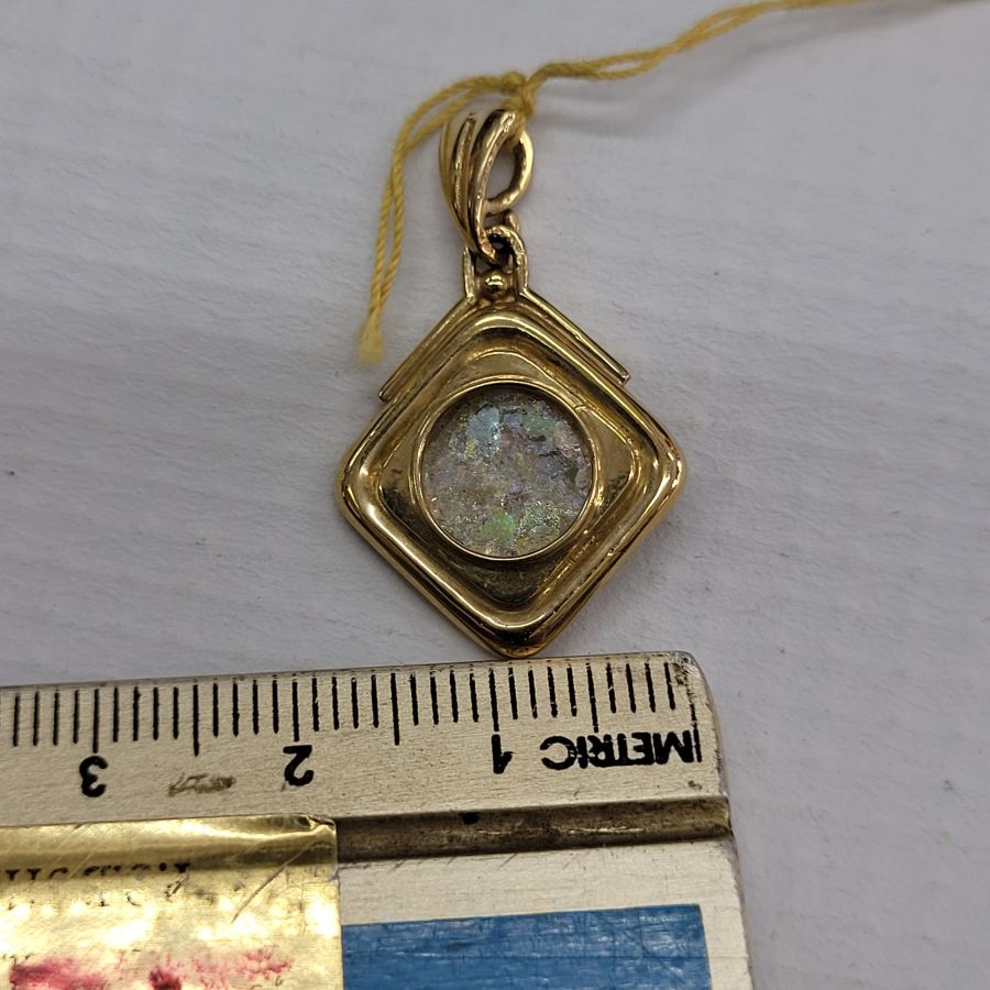 Gold Pendant Roman Square - Image 4