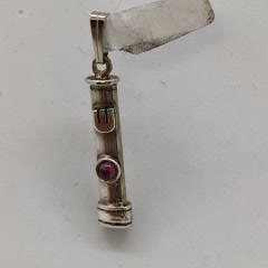 Mezuzah Pendant Garnet Stone - Image 3