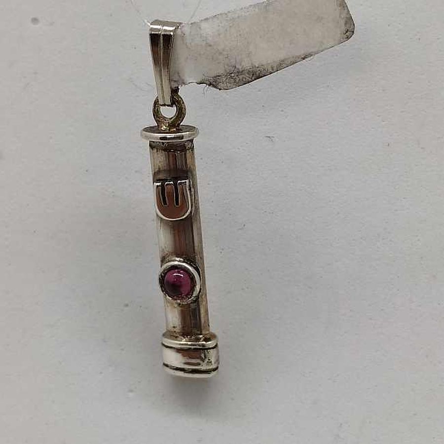 Mezuzah Pendant Garnet Stone - Image 4