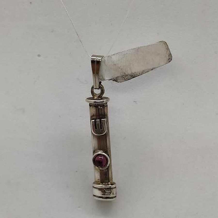 Mezuzah Pendant Garnet Stone - Image 5