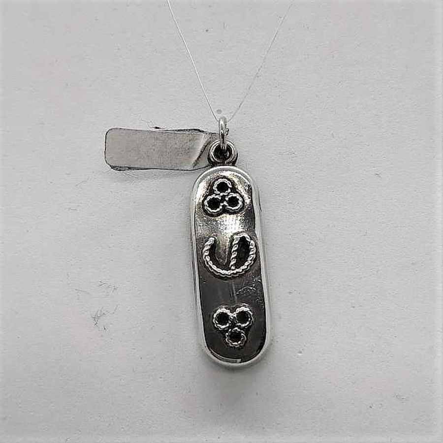 Silver Mezuzah Pendant Ellipse - Image 3