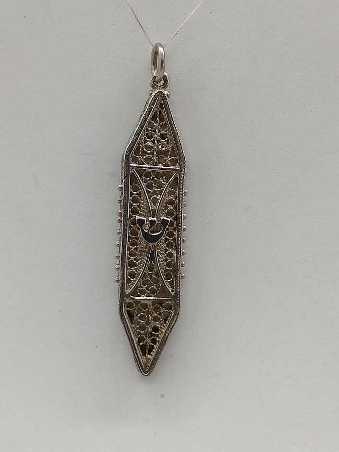 Mezuzah Pendant Filigree Long - Image 4