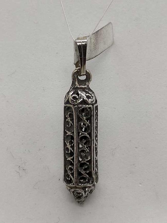 Mezuzah Pendant Filigree Hexagon - Image 3