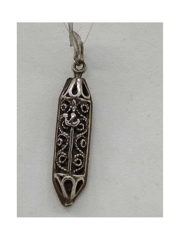 Mezuzah pendant oxidized filigree - Image 8