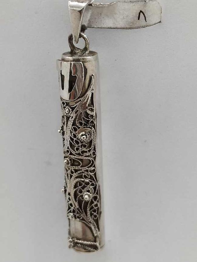 Huge Filigree Mezuzah Pendant - Image 4