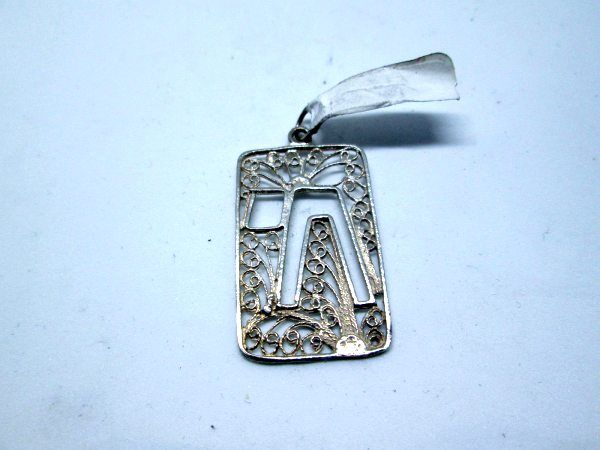 Silver Rectangular Hay Pendant