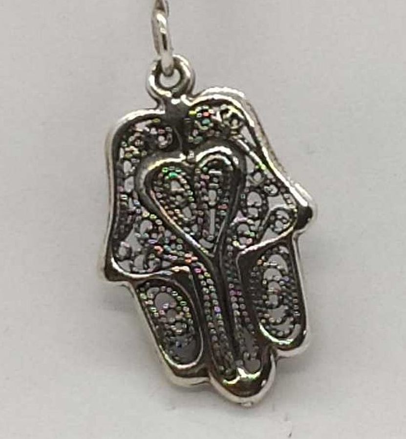 Hamsa Pendant Filigree Heart - Image 4