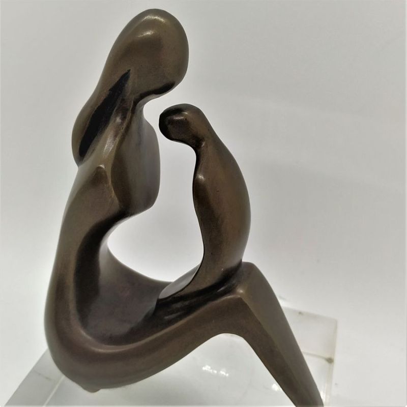 Bronze Sculpture Mother Playing - Image 7