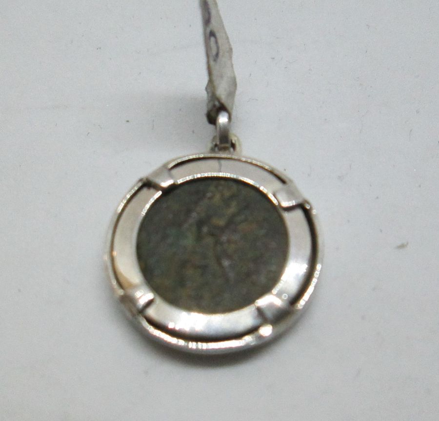 King Herod Silver Pendant coin set in. Sterling silver handmade pendant set with genuine antique bronze Jewish coin from the 1st century BC by king Herod.