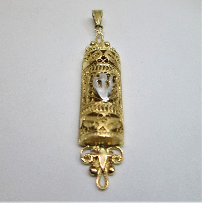 Huge Mezuzah Pendant Filigree - Image 3