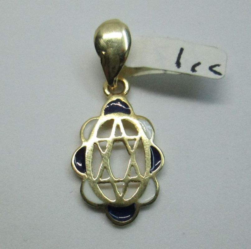 Pendant Enameled Blue White - Image 4