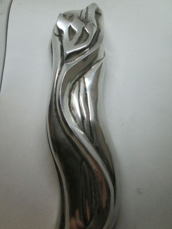 Handmade contemporary design Mezuzah Huge Outdoor Aluminum. Dimension 29 cm X 6.5 cm approximately. The mezuzah should be right-side up.
