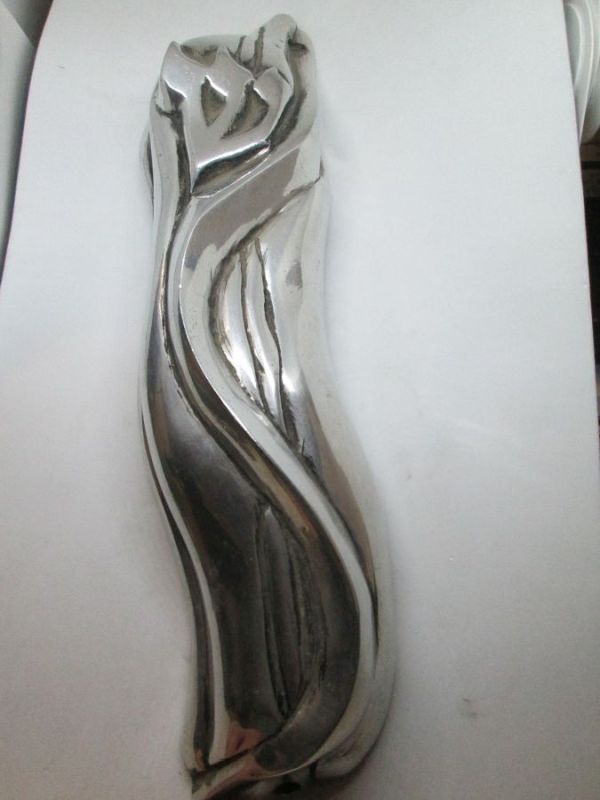 Handmade contemporary design Mezuzah Huge Outdoor Aluminum. Dimension 29 cm X 6.5 cm approximately. The mezuzah should be right-side up.