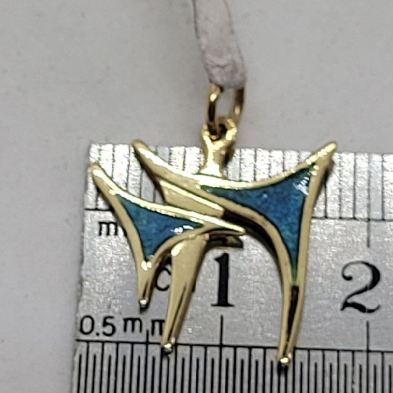 Enameled Gold Hay Pendant - Image 4