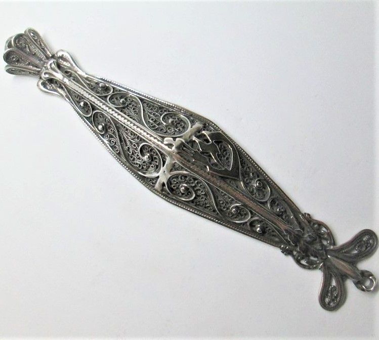 Big Filigree Mezuzah Silver - Image 3